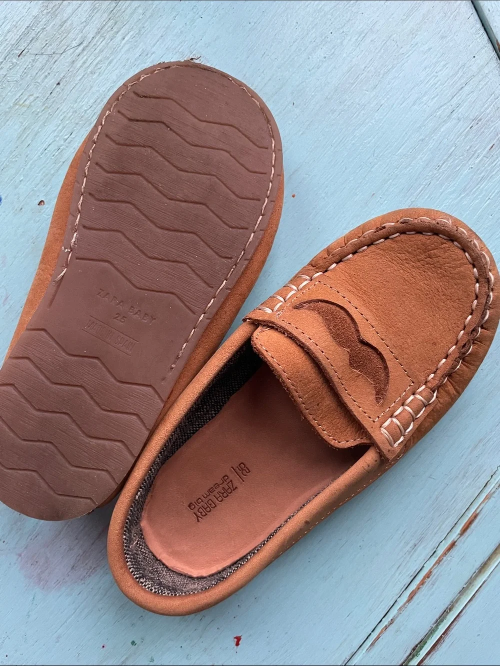 Zara Baby brown suede loafers